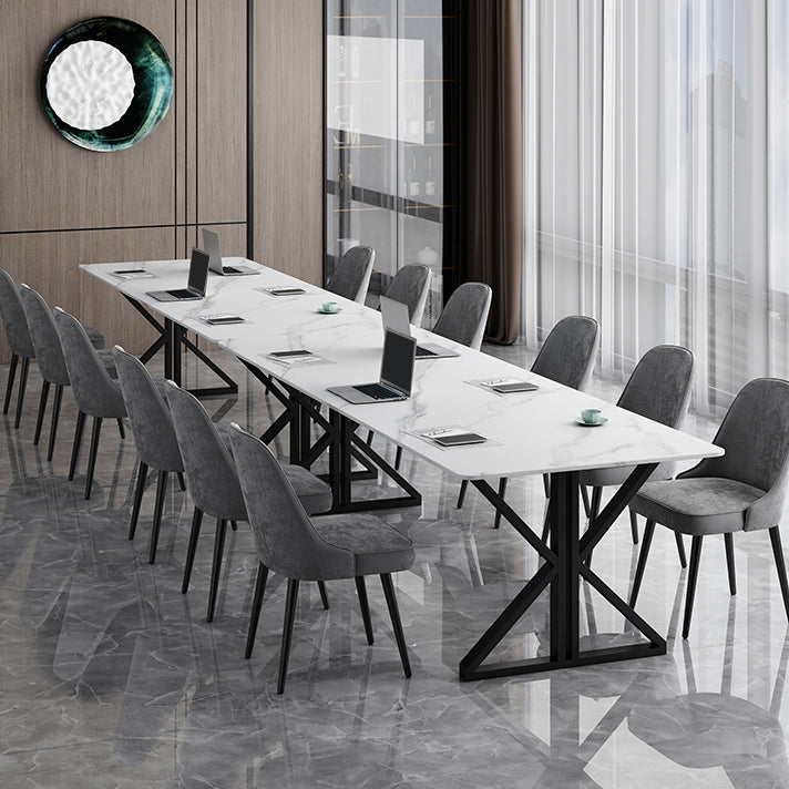 Rectangle Meeting Table Industrial Office Desk of Sintered Stone