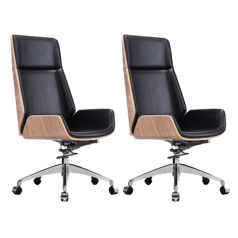 High Back Executive Chair Contemporary Armless Chair with Wheels