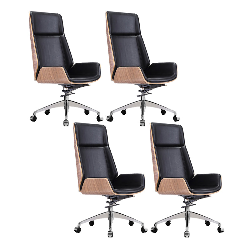 High Back Executive Chair Contemporary Armless Chair with Wheels