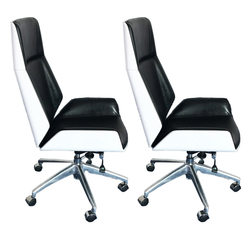 High Back Executive Chair Contemporary Armless Chair with Wheels