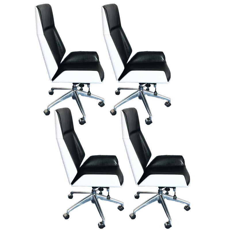 High Back Executive Chair Contemporary Armless Chair with Wheels