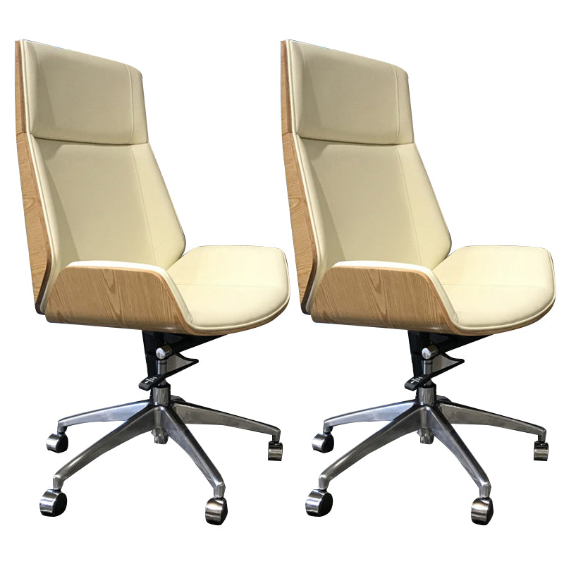 High Back Executive Chair Contemporary Armless Chair with Wheels