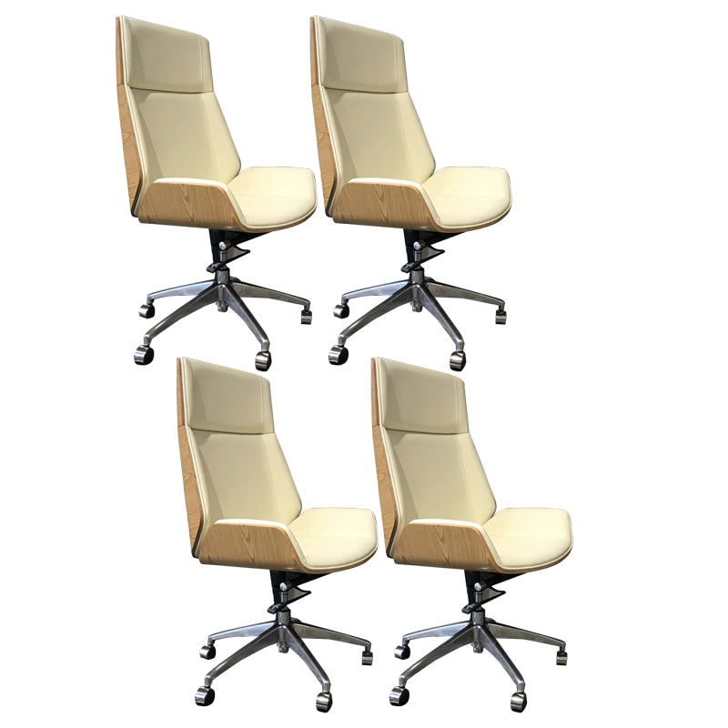 High Back Executive Chair Contemporary Armless Chair with Wheels