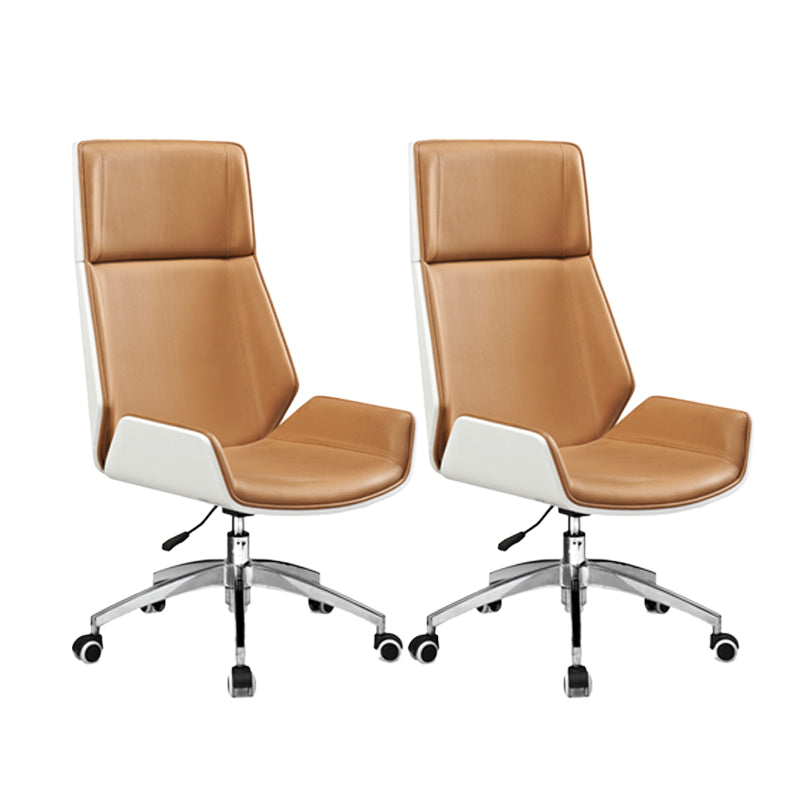 High Back Executive Chair Contemporary Armless Chair with Wheels