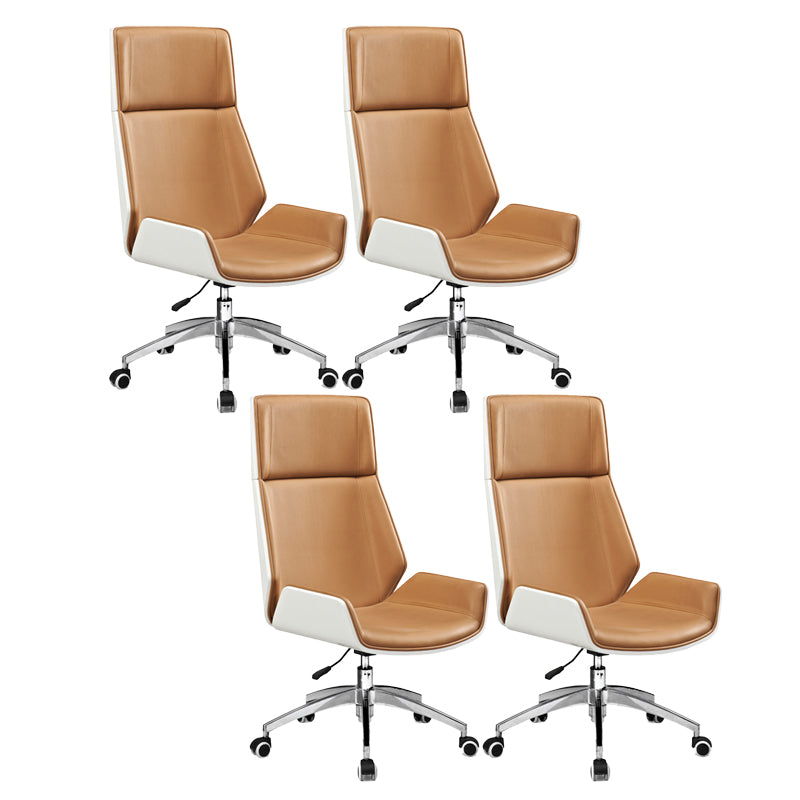 High Back Executive Chair Contemporary Armless Chair with Wheels