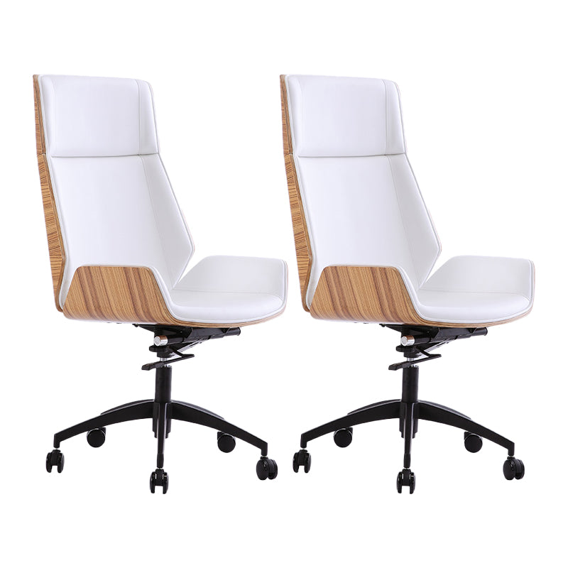 High Back Executive Chair Contemporary Armless Chair with Wheels