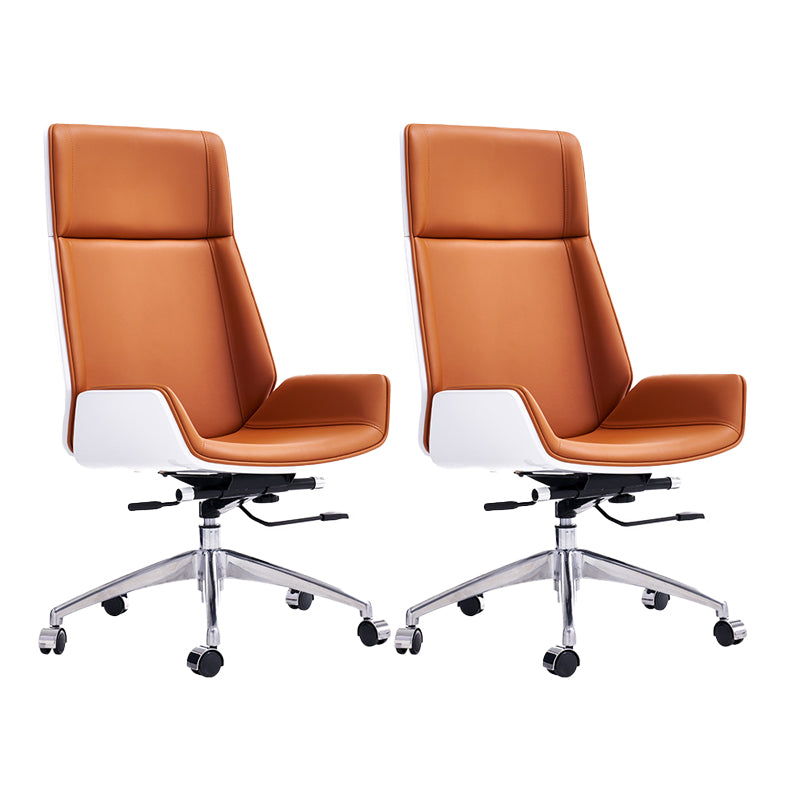 High Back Executive Chair Contemporary Armless Chair with Wheels