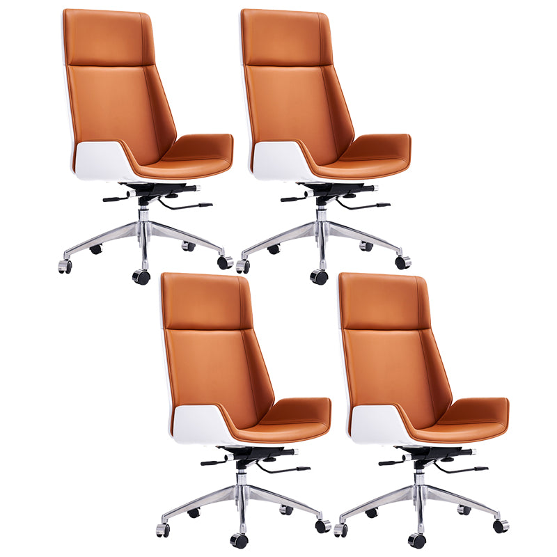 High Back Executive Chair Contemporary Armless Chair with Wheels