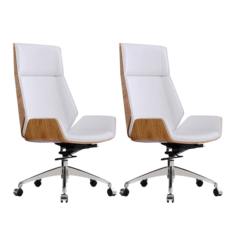 High Back Executive Chair Contemporary Armless Chair with Wheels