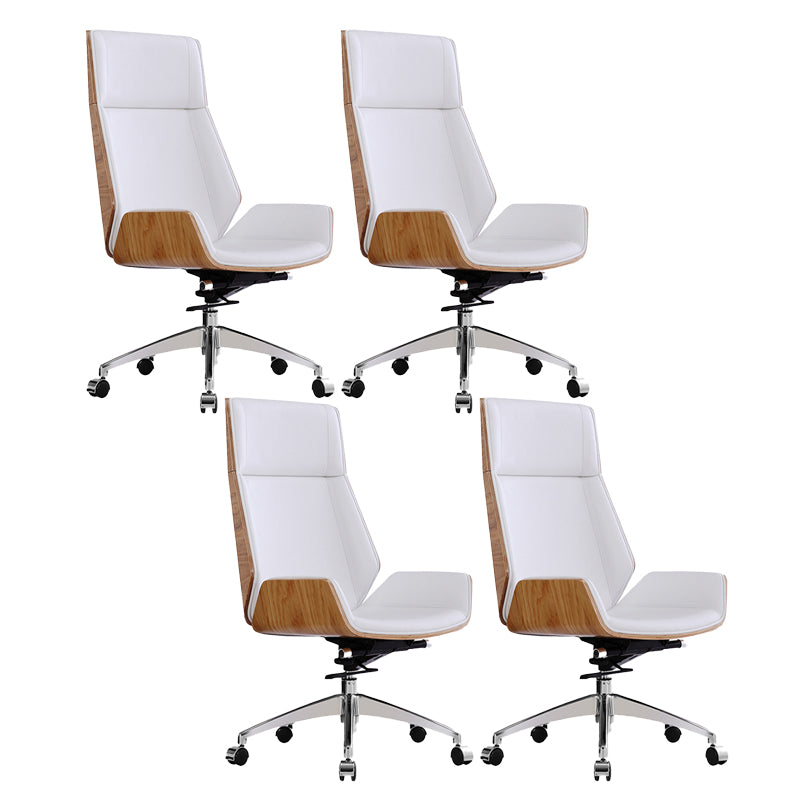 High Back Executive Chair Contemporary Armless Chair with Wheels