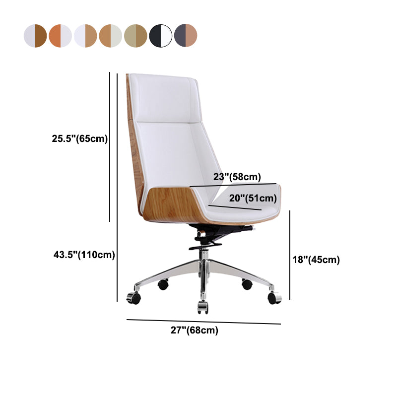 High Back Executive Chair Contemporary Armless Chair with Wheels