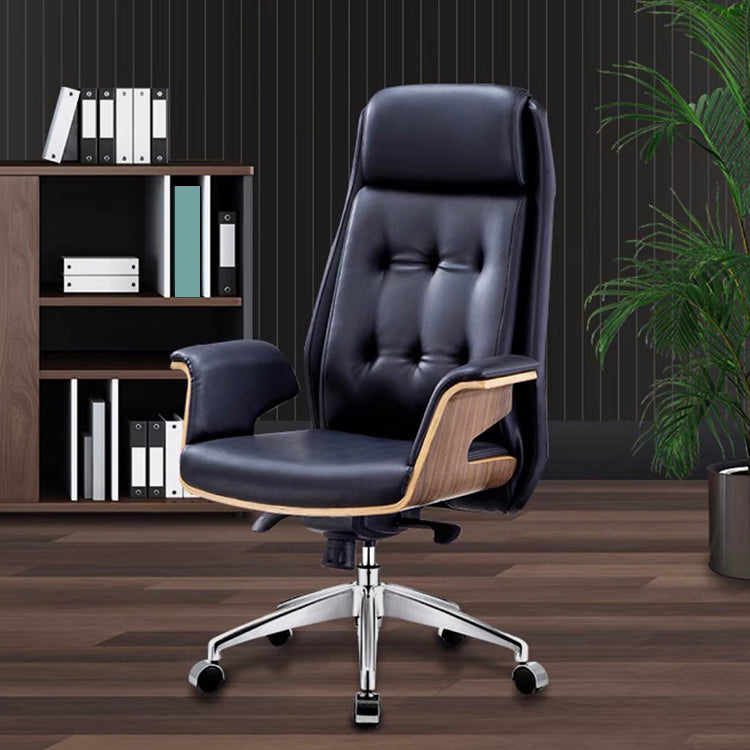 High Back Arm Working Chair Modern Faux Leather Executive Chair