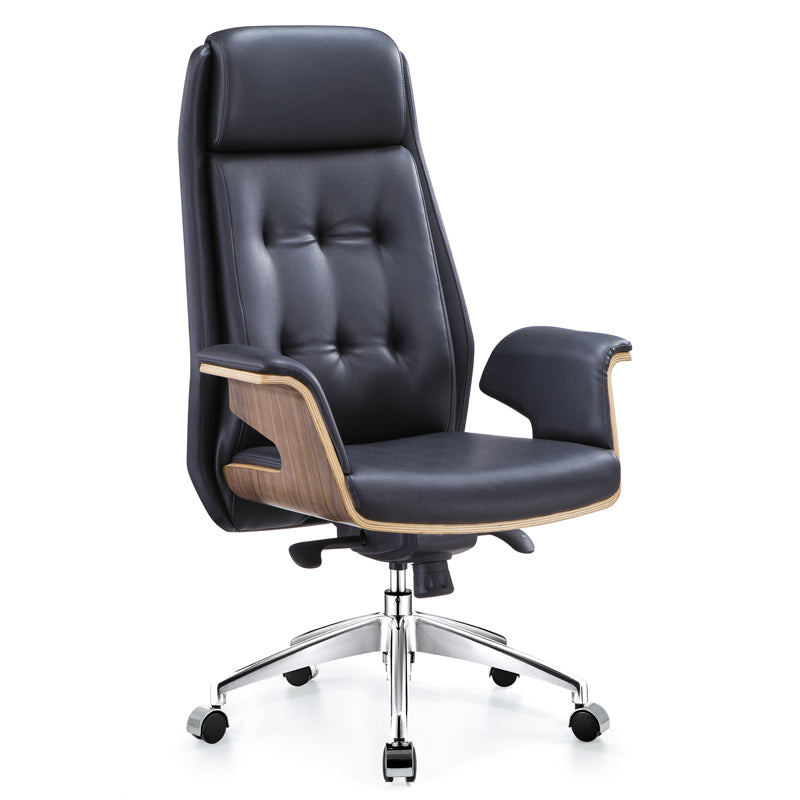 High Back Arm Working Chair Modern Faux Leather Executive Chair