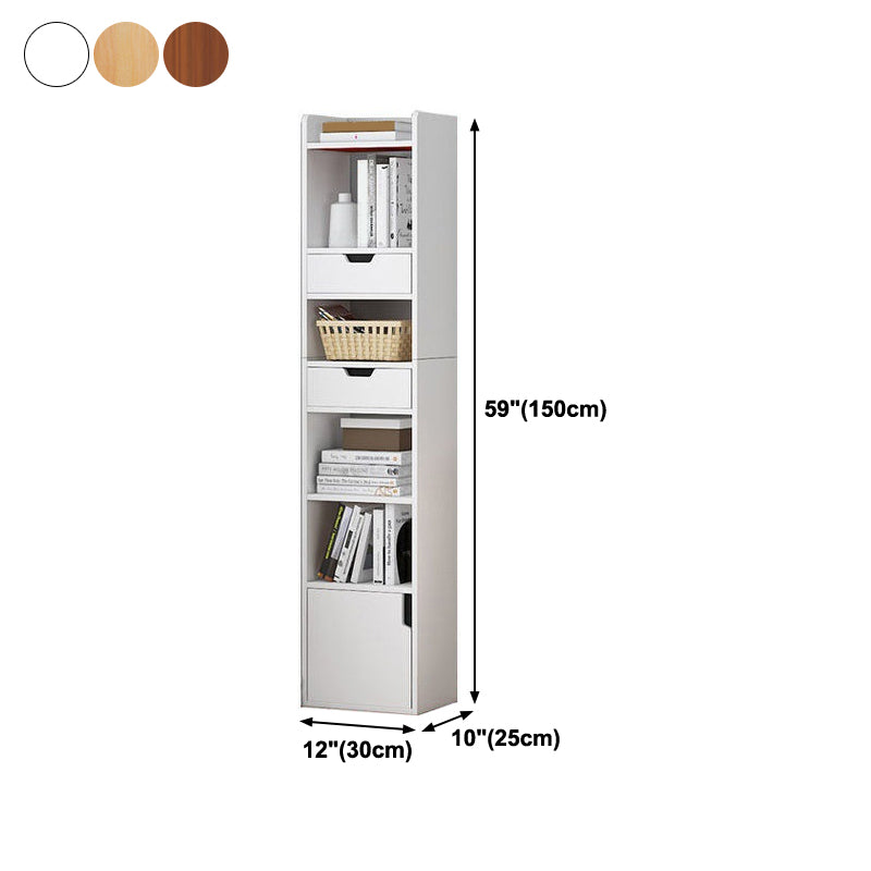 Vertical Shelf Bookcase With Shelves Closed Back Bookshelf for Office