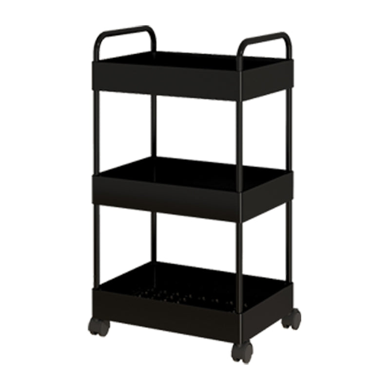 Modern Open Etagere Bookshelf Metal Frame Plastic Shelf Bookshelf with Caster Wheels