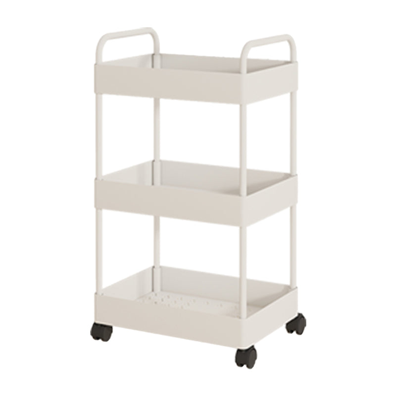 Modern Open Etagere Bookshelf Metal Frame Plastic Shelf Bookshelf with Caster Wheels