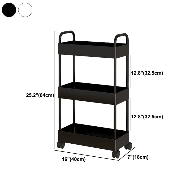 Modern Open Etagere Bookshelf Metal Frame Plastic Shelf Bookshelf with Caster Wheels