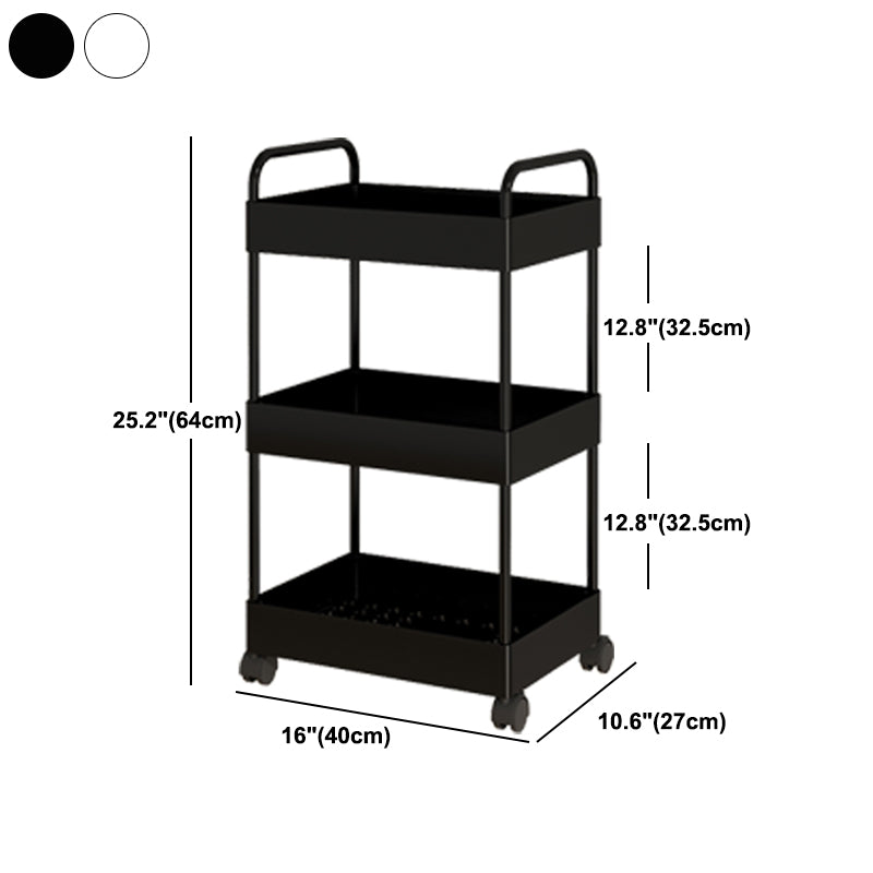 Modern Open Etagere Bookshelf Metal Frame Plastic Shelf Bookshelf with Caster Wheels