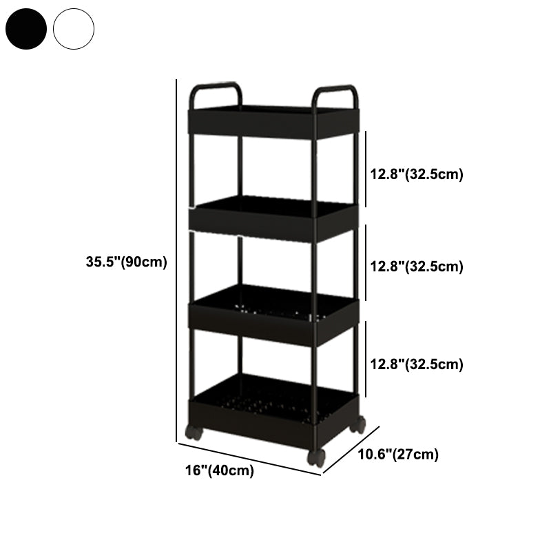 Modern Open Etagere Bookshelf Metal Frame Plastic Shelf Bookshelf with Caster Wheels