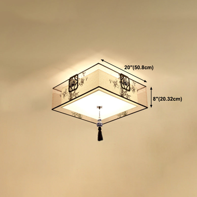 Contemporary Style Geometry Ceiling Fixtures Fabric Ceiling Mount Light Fixtures