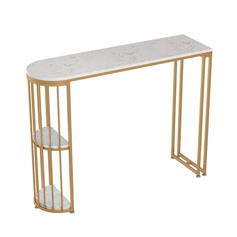 Contemporary Bistro Bar Desk Storage Living Room Gold Bistro Bar Table