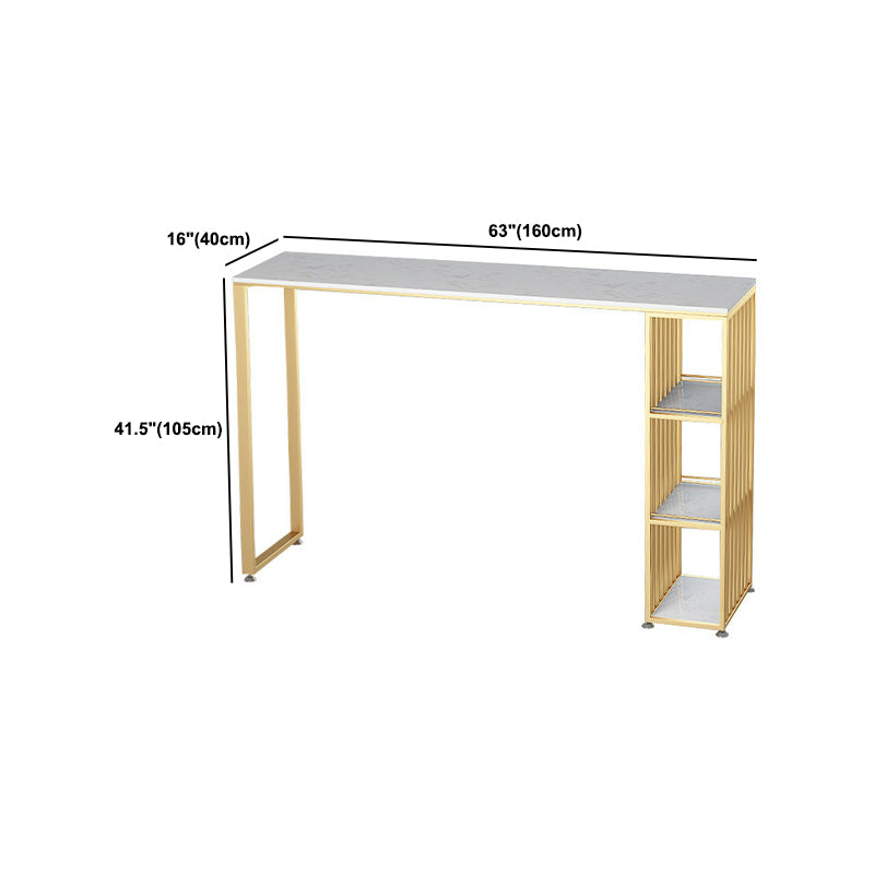 Indoor Marble Cocktail Bar Table Contemporary Storage Pub Height Dining Table