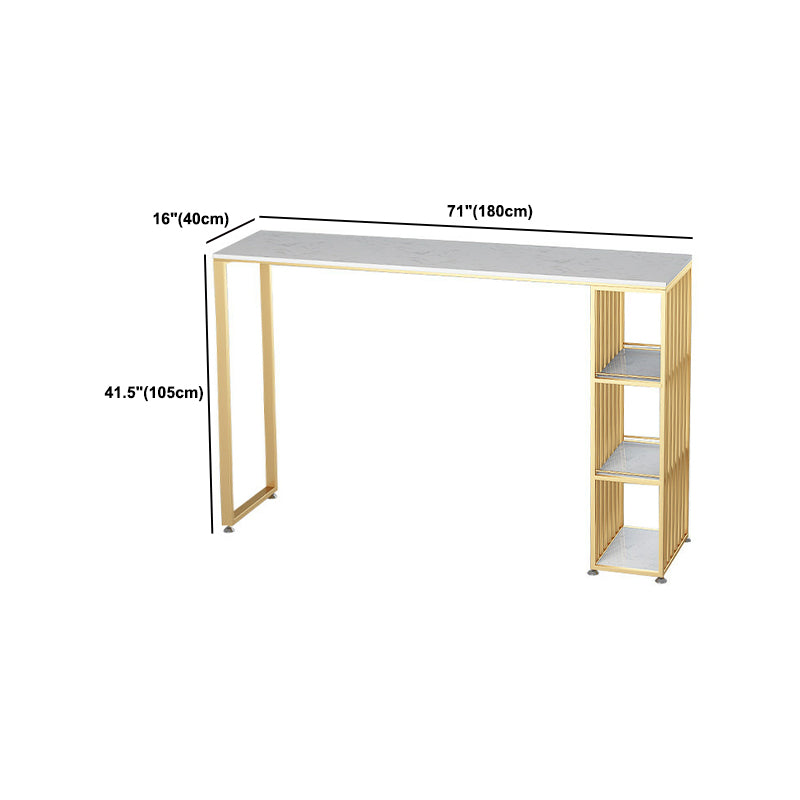 Indoor Marble Cocktail Bar Table Contemporary Storage Pub Height Dining Table