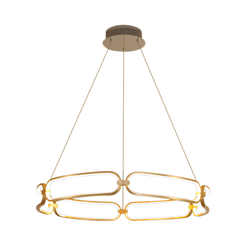 Bracelet Metal Chandelier Lamp Modern 1 Light Gold Led Ceiling Pendant Light in White/Warm Light