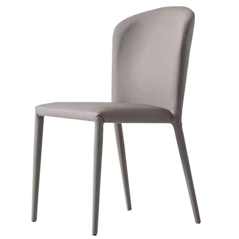 Contemporary PU Leather Dining Chairs Metal Armless Dining Chair for Home Use