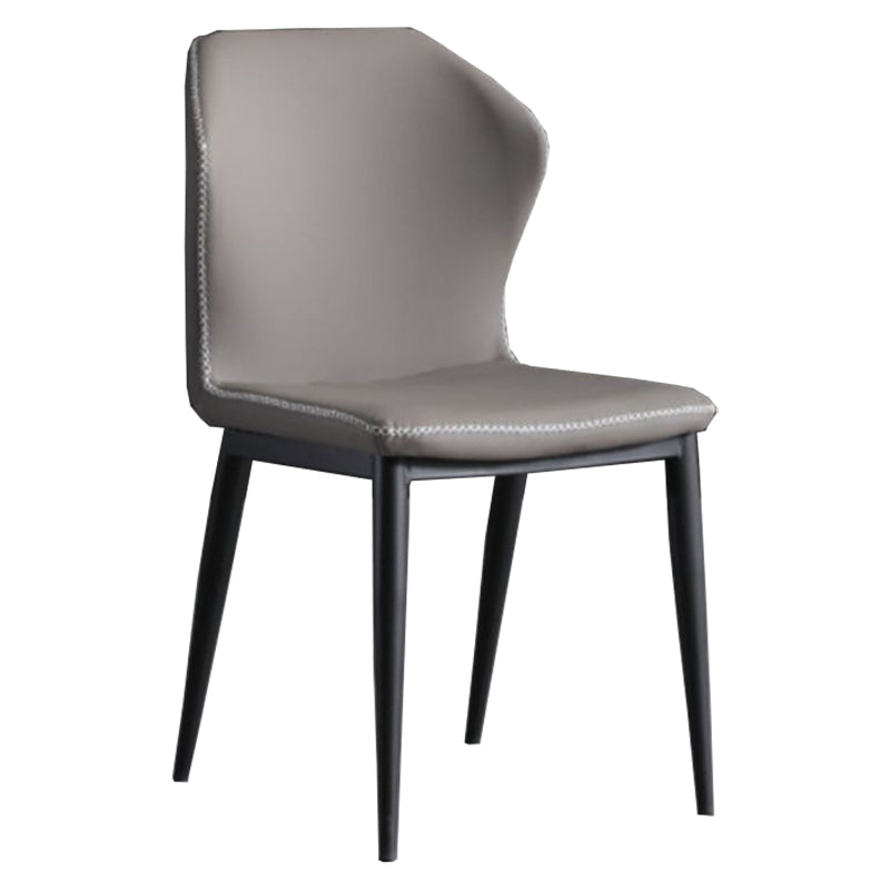 Contemporary PU Leather Dining Chair Armless Wingback Side Chair for Restaurant Use