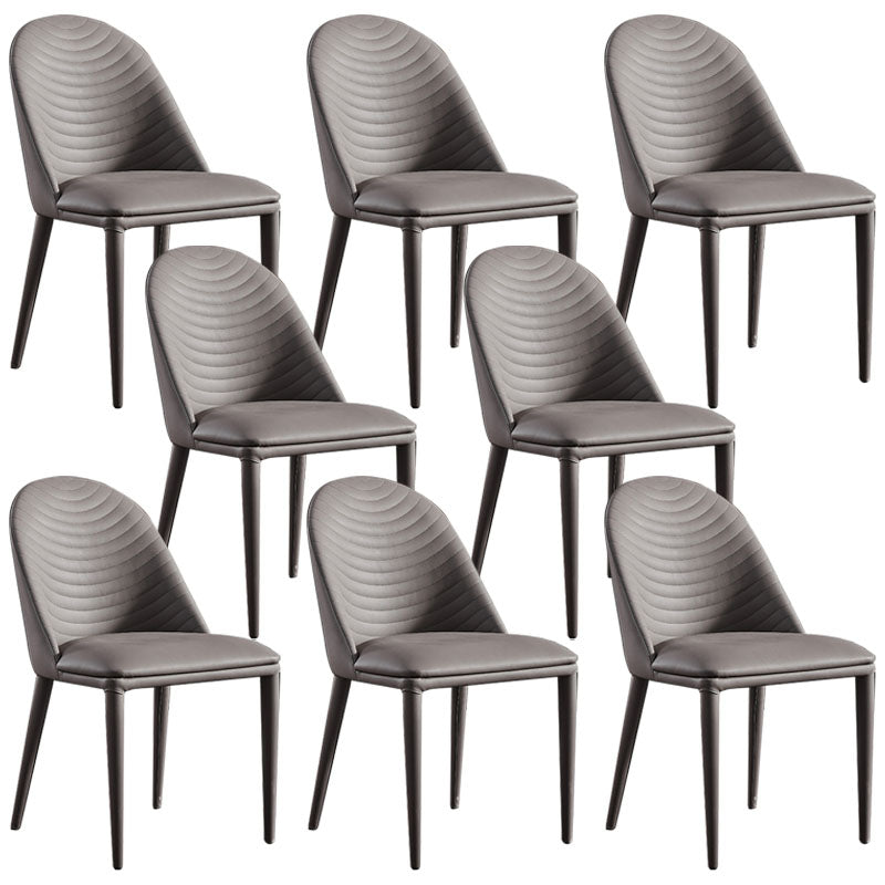 Contemporary Faux Leather Dining Chairs Metal Dining Chair for Home Use