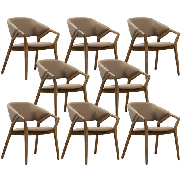 Contemporary Wood Dining Chairs Open Back Dining Side Chair for Home Use