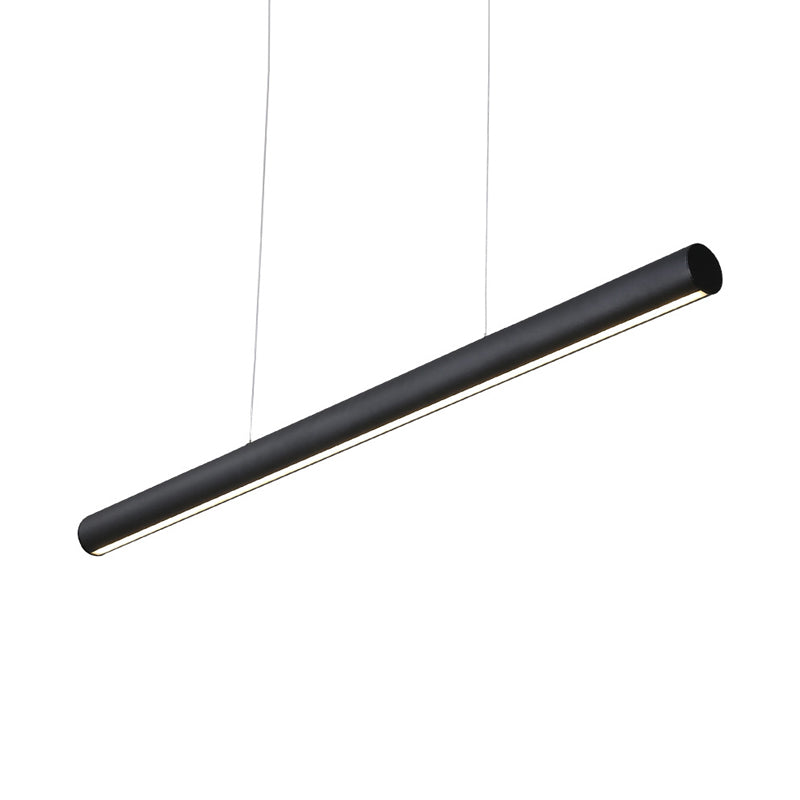 Metal Linear Pendant Chandelier LED moderne Kit de lampe suspendue noire de 39 "/ 47" de large dans la lumière blanche / chaude / naturelle