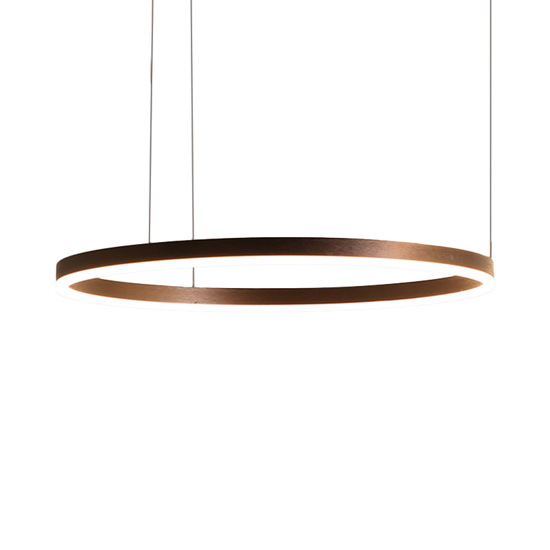 Café Circular Chandelier Lampe moderniste 1/3/4 Lights Metal LED PLACE PLACIER LECHETURE DU BLANC / LUMIÈRE CHAUD