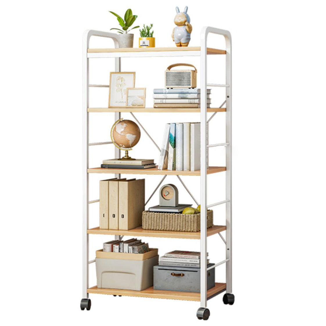 Contemporary Style Bookcase Vertical Open Back Bookshelf for Home Office