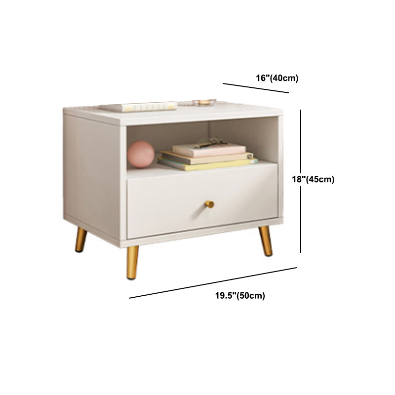 Modern Style Plate Countertop Metal Cabinet Leg White Nightstand