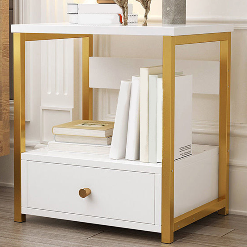 Modern Style Plate Countertop Metal Frame White/wood/walnut/off-white Nightstand