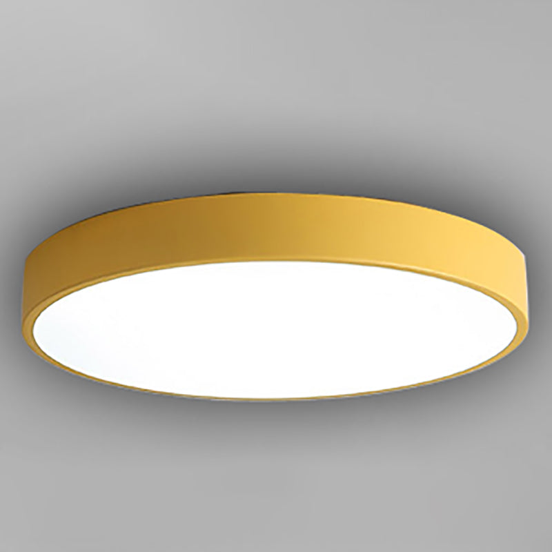 1 Light Round Flush Mount Light Modern Style Metal Flush Mount Lamp