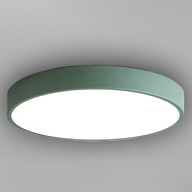 1 Light Round Flush Mount Light Modern Style Metal Flush Mount Lamp