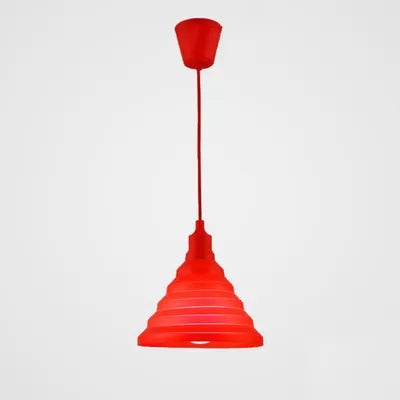 Kids Conical Hanging Pendant Metal Single Head Bright Colored Hanging Light for Game Room