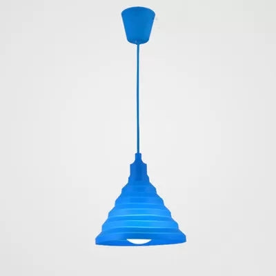 Kids Conical Hanging Pendant Metal Single Head Bright Colored Hanging Light for Game Room