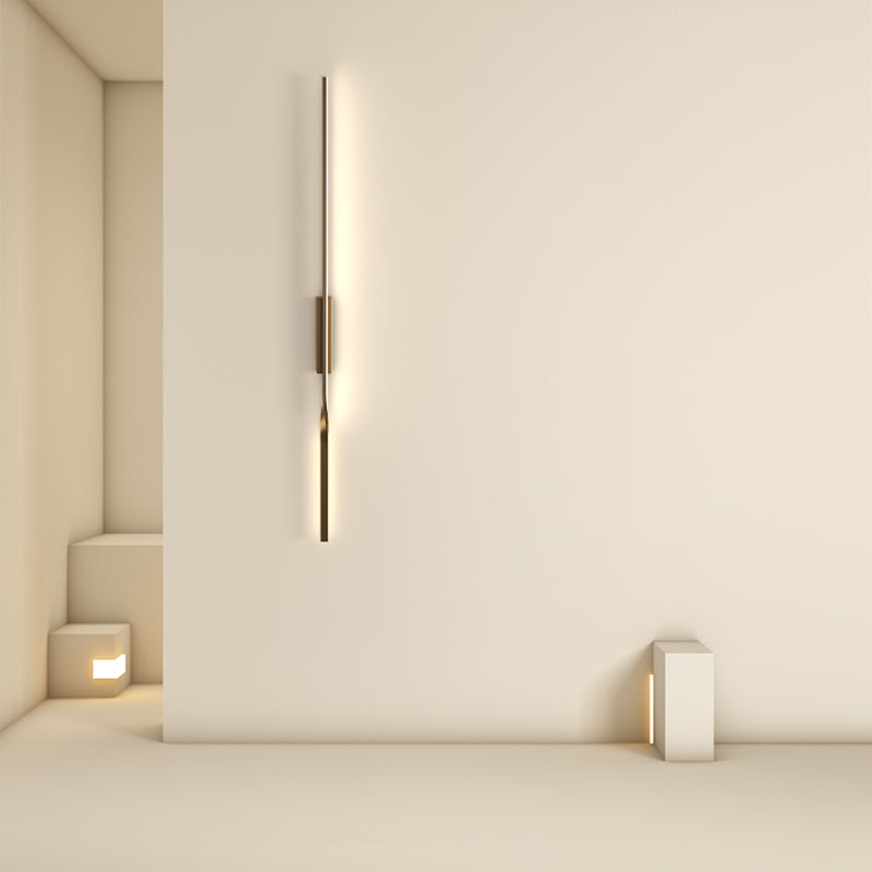 Linear Shape Metal Wall Lights Modern Style Wall Sconce Lights in Black