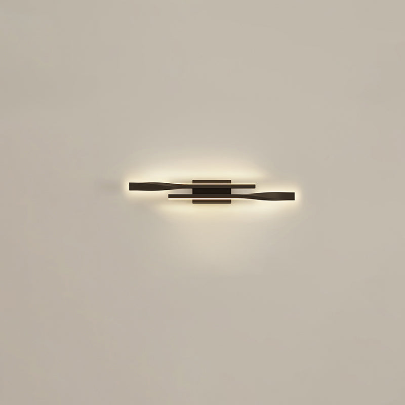 Linear Shape Metal Wall Lights Modern Style Wall Sconce Lights in Black