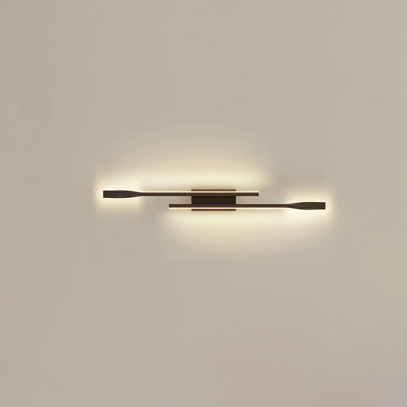 Linear Shape Metal Wall Lights Modern Style Wall Sconce Lights in Black