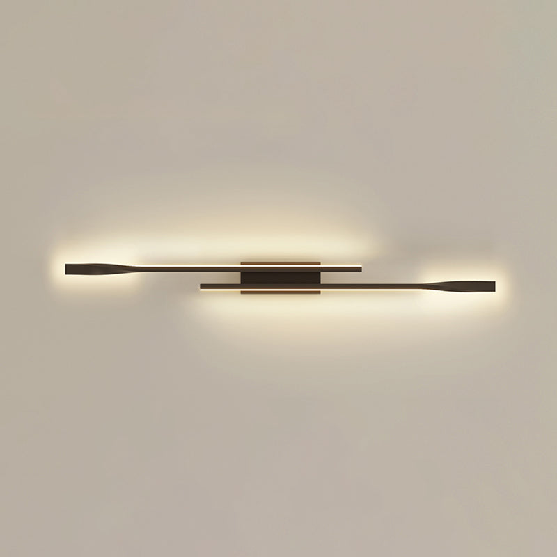 Linear Shape Metal Wall Lights Modern Style Wall Sconce Lights in Black