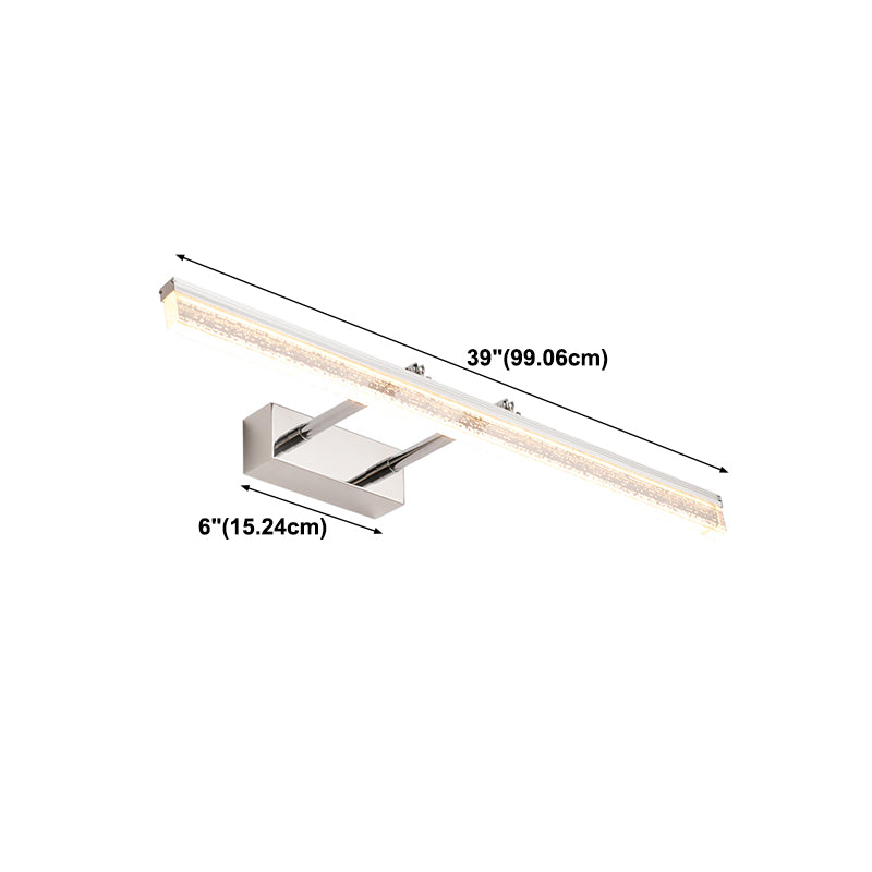 1-Light Linear Wall Lamps Modern Style Metal Vanity Lighting Ideas