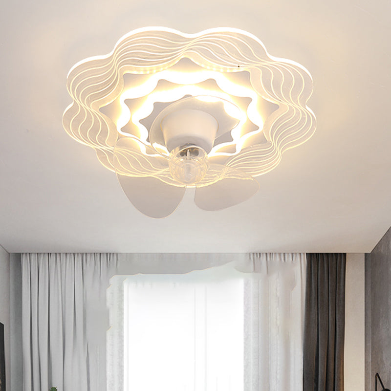 2 Light Ceiling Fan Light Modern Style Metal Ceiling Fan Light for Bedroom