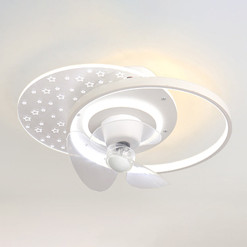 2 Light Ceiling Fan Light Modern Style Metal Ceiling Fan Light for Bedroom