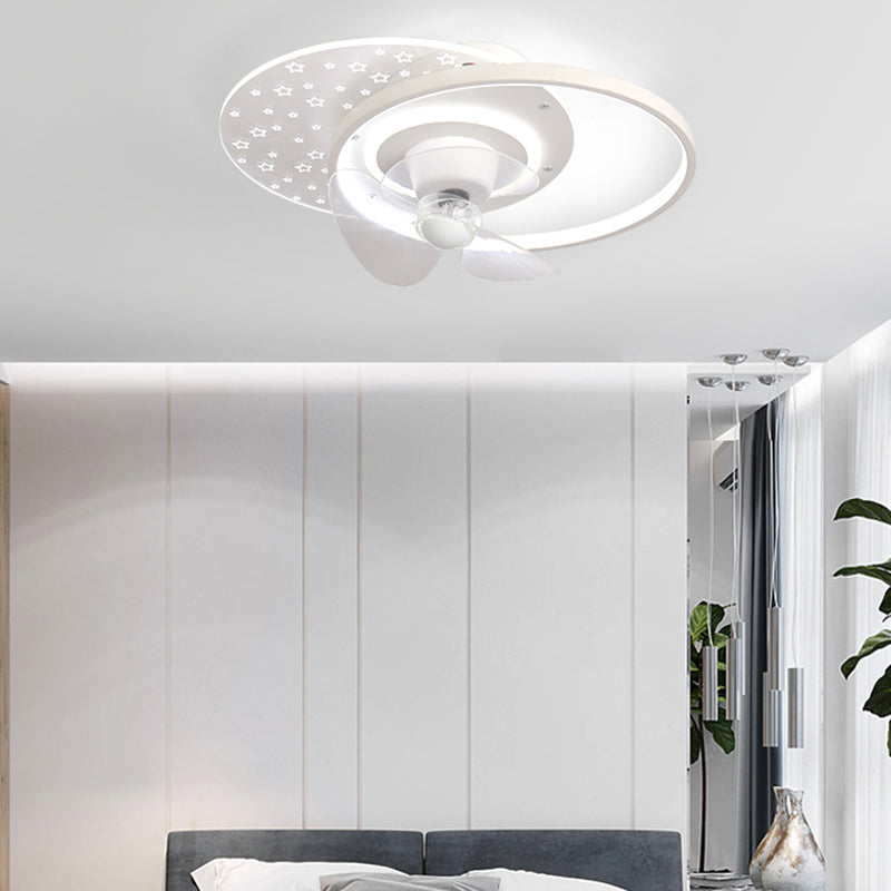 2 Light Ceiling Fan Light Modern Style Metal Ceiling Fan Light for Bedroom