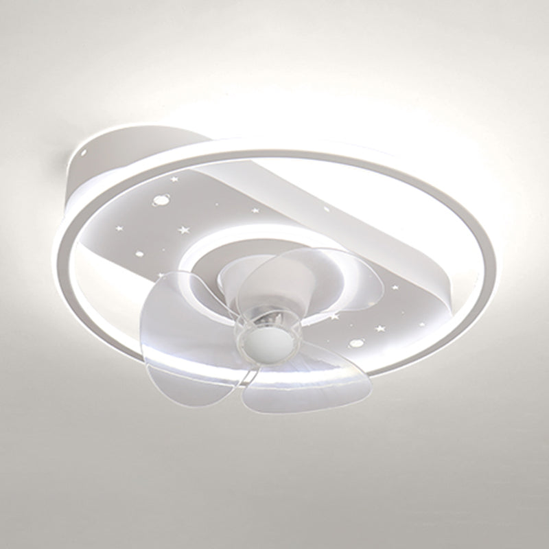 2 Light Ceiling Fan Light Modern Style Metal Ceiling Fan Light for Bedroom